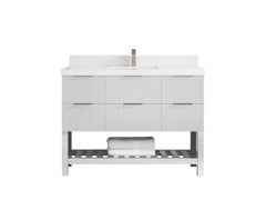 Catalina 48 in W x 22 in D Free Standing Reeded Single Sink Bathroom Vanity - photo 37