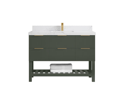 Catalina 48 in W x 22 in D Free Standing Reeded Single Sink Bathroom Vanity - Willow Bath and Vanity