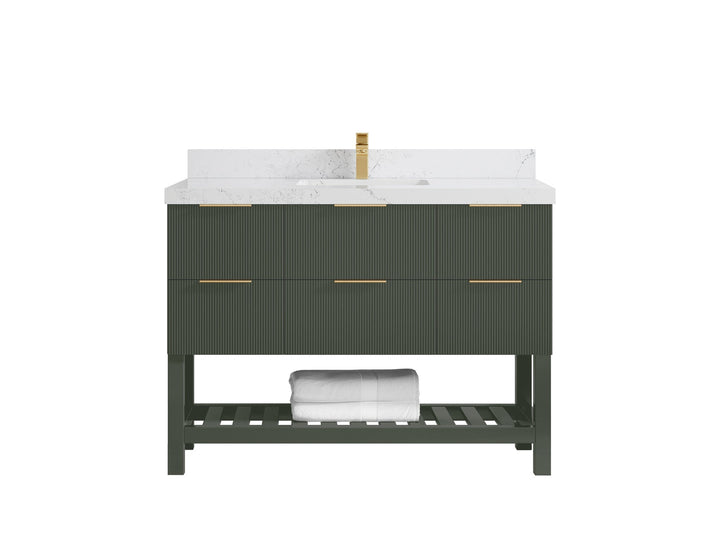 Catalina 48 in W x 22 in D Free Standing Reeded Single Sink Bathroom Vanity - photo 28