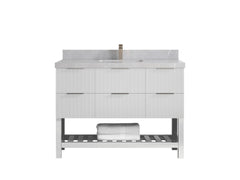 Catalina 48 in W x 22 in D Free Standing Reeded Single Sink Bathroom Vanity - photo 25