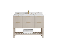 Catalina 48 in W x 22 in D Free Standing Reeded Single Sink Bathroom Vanity - photo 29