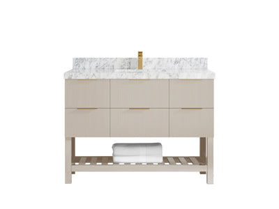 Catalina 48 in W x 22 in D Free Standing Reeded Single Sink Bathroom Vanity - Willow Bath and Vanity