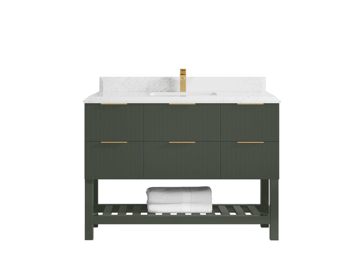 Catalina 48 in W x 22 in D Free Standing Reeded Single Sink Bathroom Vanity - photo 46