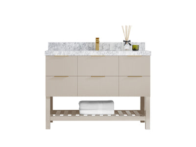 Catalina 48 in W x 22 in D Free Standing Reeded Single Sink Bathroom Vanity - Willow Bath and Vanity