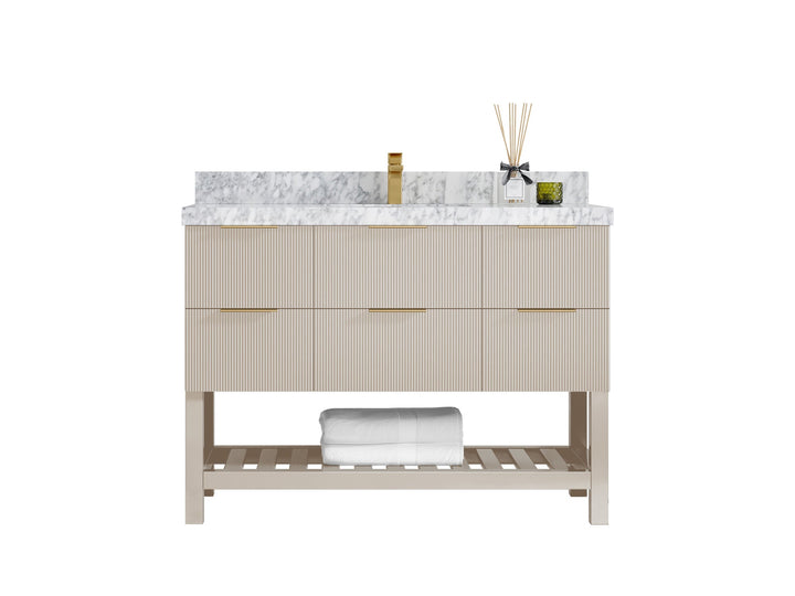 Catalina 48 in W x 22 in D Free Standing Reeded Single Sink Bathroom Vanity - photo 1