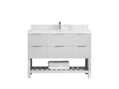 Catalina 48 in W x 22 in D Free Standing Reeded Single Sink Bathroom Vanity - photo 15