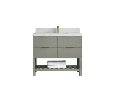 Catalina 48 in W x 22 in D Free Standing Reeded Single Sink Bathroom Vanity - Willow Bath and Vanity