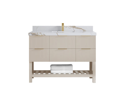 Catalina 48 in W x 22 in D Free Standing Reeded Single Sink Bathroom Vanity - Willow Bath and Vanity