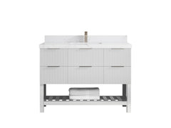 Catalina 48 in W x 22 in D Free Standing Reeded Single Sink Bathroom Vanity - photo 23