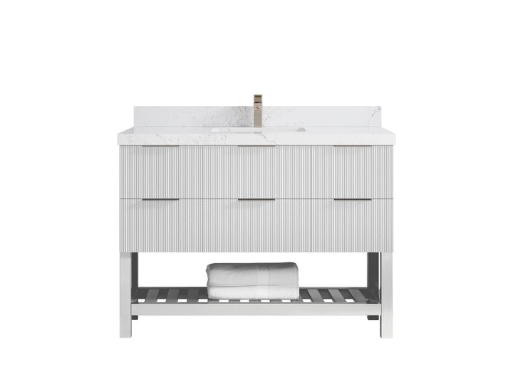 Catalina 48 in W x 22 in D Free Standing Reeded Single Sink Bathroom Vanity - photo 29