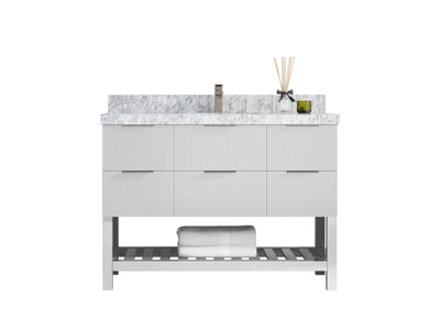 Catalina 48 in W x 22 in D Free Standing Reeded Single Sink Bathroom Vanity - Willow Bath and Vanity