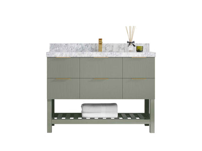 Catalina 48 in W x 22 in D Free Standing Reeded Single Sink Bathroom Vanity - Willow Bath and Vanity