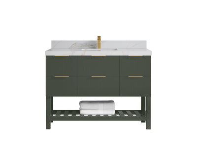 Catalina 48 in W x 22 in D Free Standing Reeded Single Sink Bathroom Vanity - Willow Bath and Vanity
