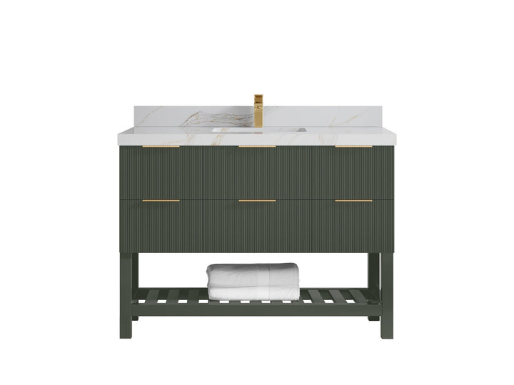 Catalina 48 in W x 22 in D Free Standing Reeded Single Sink Bathroom Vanity - photo 26