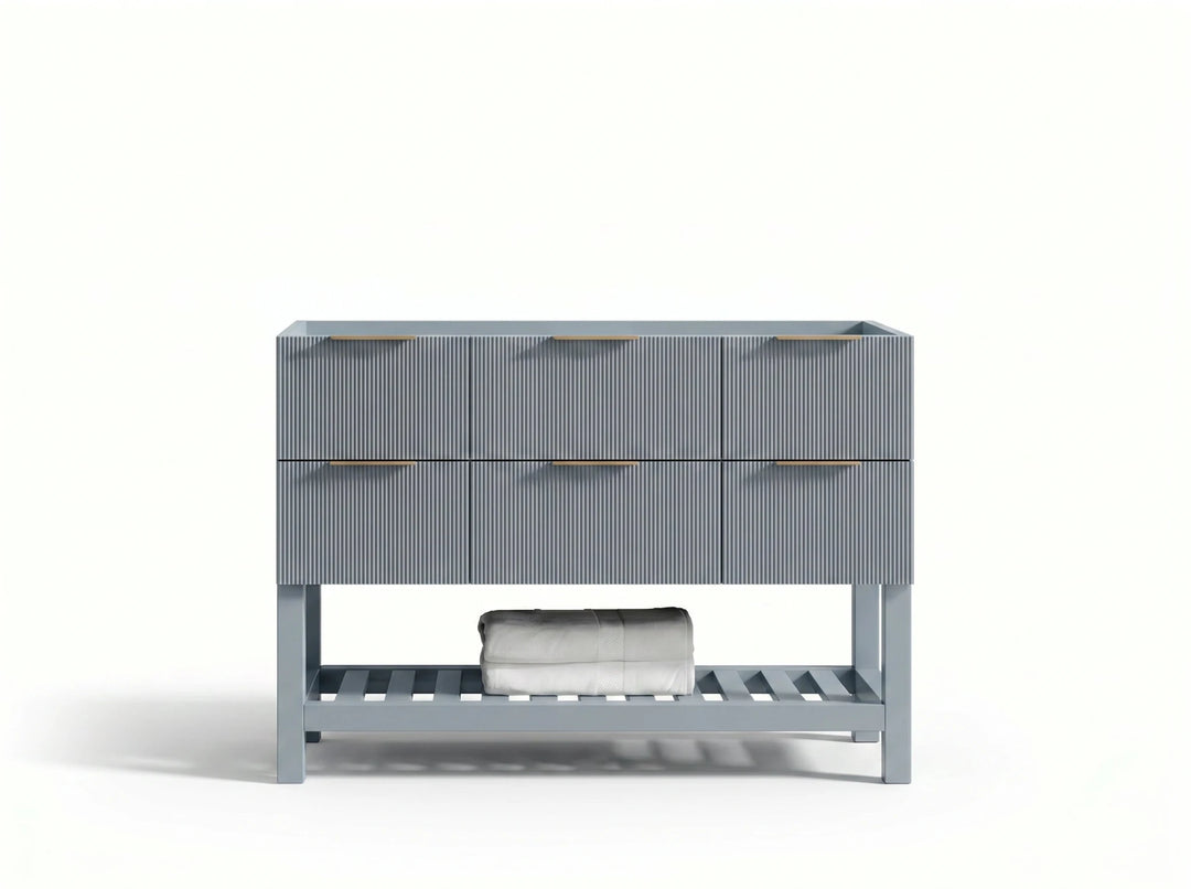 Catalina 48 in W x 22 in D Free Standing Reeded Single Sink Bathroom Vanity | 
              
                Blue Heather
                
                  
             - CAT_BLU_CA_PZ_48S - photo №3