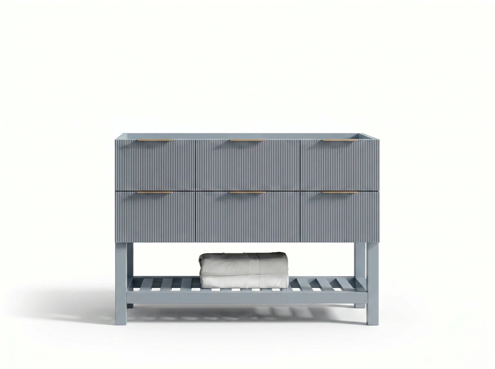 Catalina 48 in W x 22 in D Free Standing Reeded Single Sink Bathroom Vanity - Willow Bath and Vanity