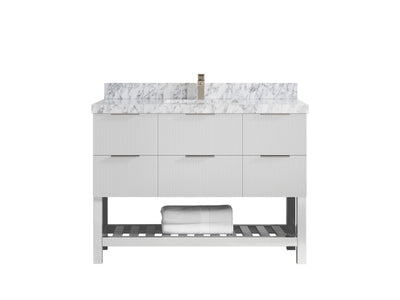 Catalina 48 in W x 22 in D Free Standing Reeded Single Sink Bathroom Vanity - Willow Bath and Vanity