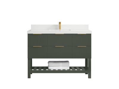 Catalina 48 in W x 22 in D Free Standing Reeded Single Sink Bathroom Vanity - Willow Bath and Vanity