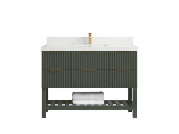 Catalina 48 in W x 22 in D Free Standing Reeded Single Sink Bathroom Vanity - photo 42