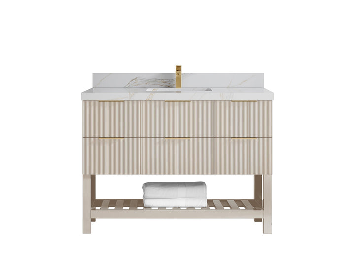 Catalina 48 in W x 22 in D Free Standing Reeded Single Sink Bathroom Vanity - photo 17