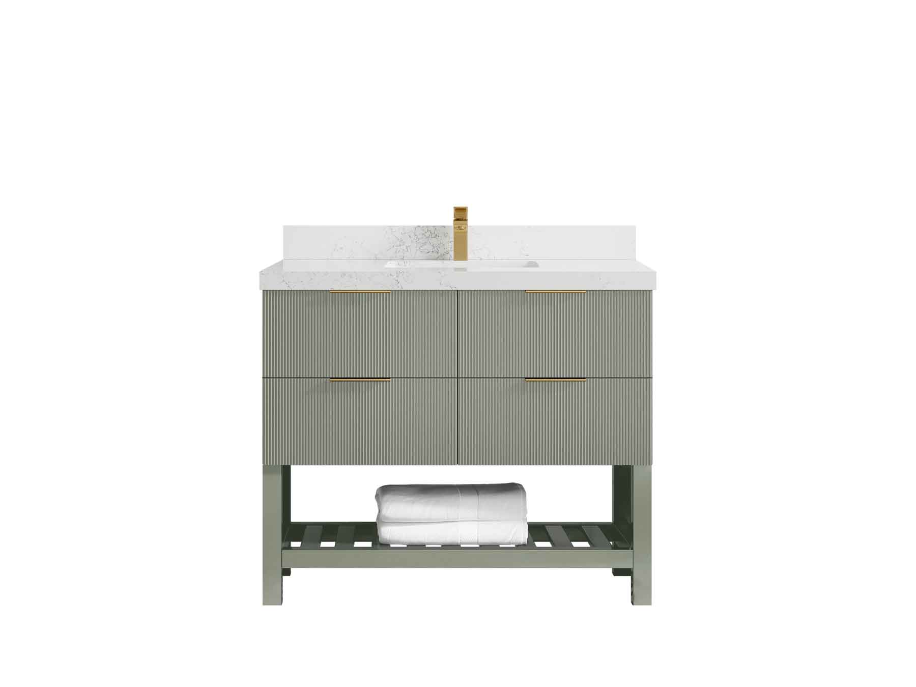 Catalina 48 in W x 22 in D Free Standing Reeded Single Sink Bathroom Vanity - Willow Bath and Vanity
