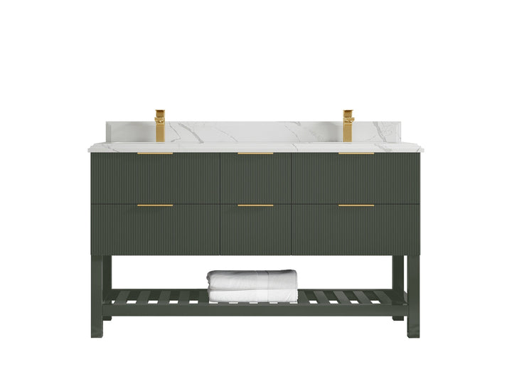 Catalina 60 in W x 22 in D Free Standing Reeded Double Sink Bathroom Vanity - photo 44