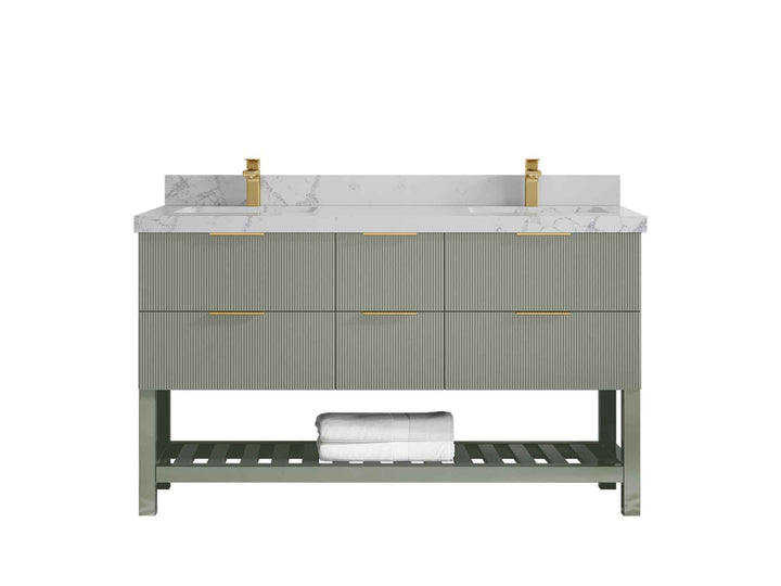 Catalina 60 in W x 22 in D Free Standing Reeded Double Sink Bathroom Vanity - photo 40