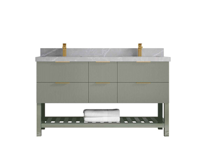 Catalina 60 in W x 22 in D Free Standing Reeded Double Sink Bathroom Vanity - photo 30
