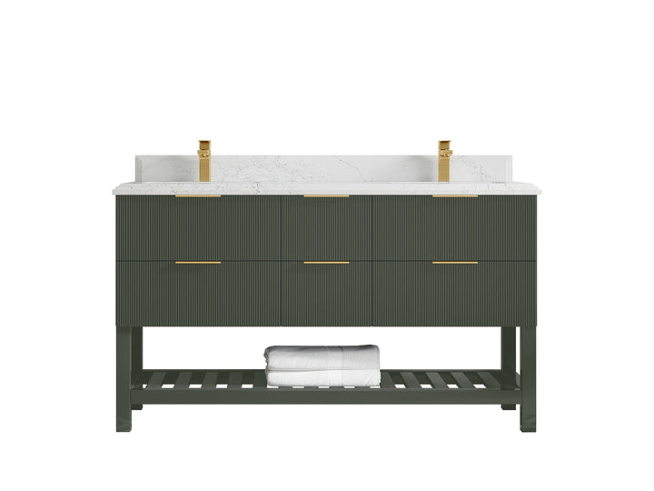Catalina 60 in W x 22 in D Free Standing Reeded Double Sink Bathroom Vanity - photo 46