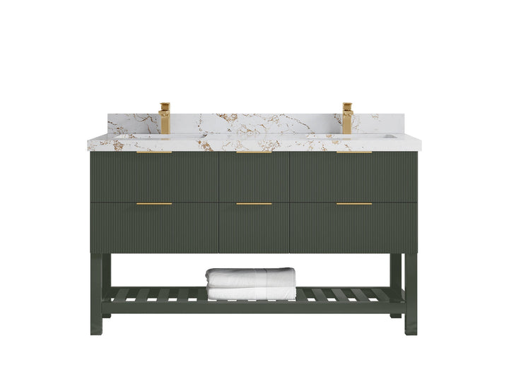 Catalina 60 in W x 22 in D Free Standing Reeded Double Sink Bathroom Vanity - photo 36