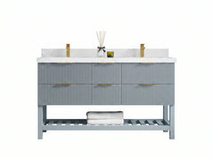 Catalina 60 in W x 22 in D Free Standing Reeded Double Sink Bathroom Vanity - photo 1