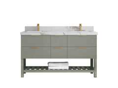 Catalina 60 in W x 22 in D Free Standing Reeded Double Sink Bathroom Vanity - photo 14