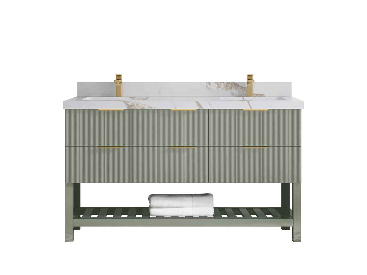 Catalina 60 in W x 22 in D Free Standing Reeded Double Sink Bathroom Vanity - photo 14