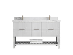 Catalina 60 in W x 22 in D Free Standing Reeded Double Sink Bathroom Vanity - photo 15