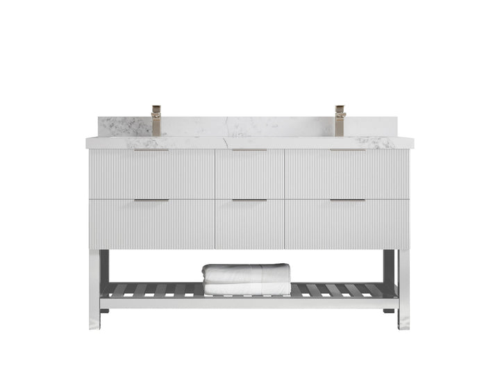 Catalina 60 in W x 22 in D Free Standing Reeded Double Sink Bathroom Vanity - photo 15