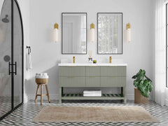 Catalina 60 in W x 22 in D Free Standing Reeded Double Sink Bathroom Vanity - photo 4