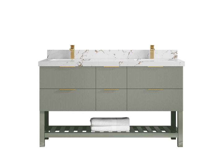 Catalina 60 in W x 22 in D Free Standing Reeded Double Sink Bathroom Vanity - photo 34