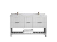 Catalina 60 in W x 22 in D Free Standing Reeded Double Sink Bathroom Vanity - photo 13