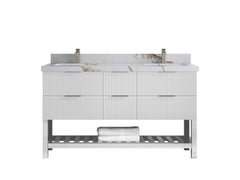 Catalina 60 in W x 22 in D Free Standing Reeded Double Sink Bathroom Vanity - photo 11