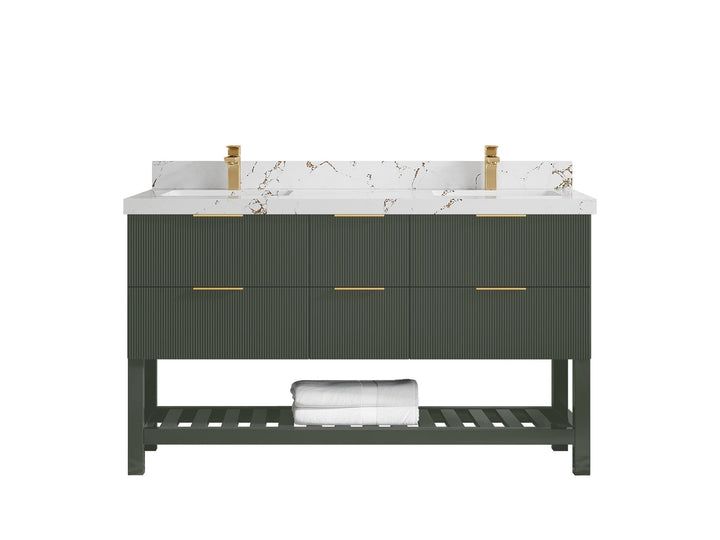 Catalina 60 in W x 22 in D Free Standing Reeded Double Sink Bathroom Vanity - photo 34