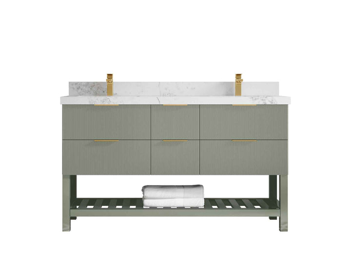 Catalina 60 in W x 22 in D Free Standing Reeded Double Sink Bathroom Vanity - photo 18