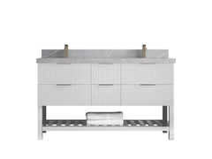 Catalina 60 in W x 22 in D Free Standing Reeded Double Sink Bathroom Vanity - photo 25