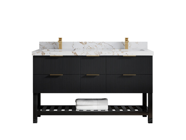Catalina 60 in W x 22 in D Free Standing Reeded Double Sink Bathroom Vanity - photo 41
