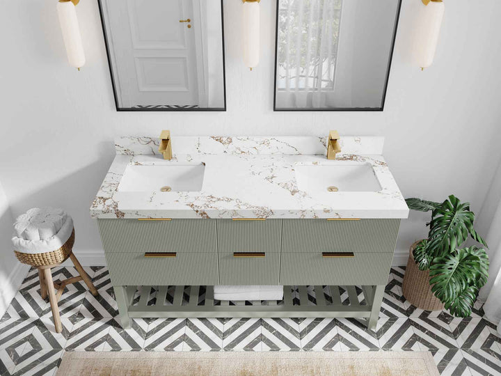 Catalina 60 in W x 22 in D Free Standing Reeded Double Sink Bathroom Vanity - photo 35
