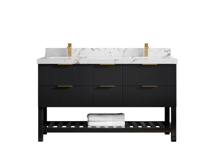 Catalina 60 in W x 22 in D Free Standing Reeded Double Sink Bathroom Vanity - photo 39
