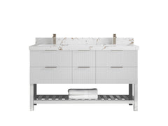 Catalina 60 in W x 22 in D Free Standing Reeded Double Sink Bathroom Vanity - photo 29
