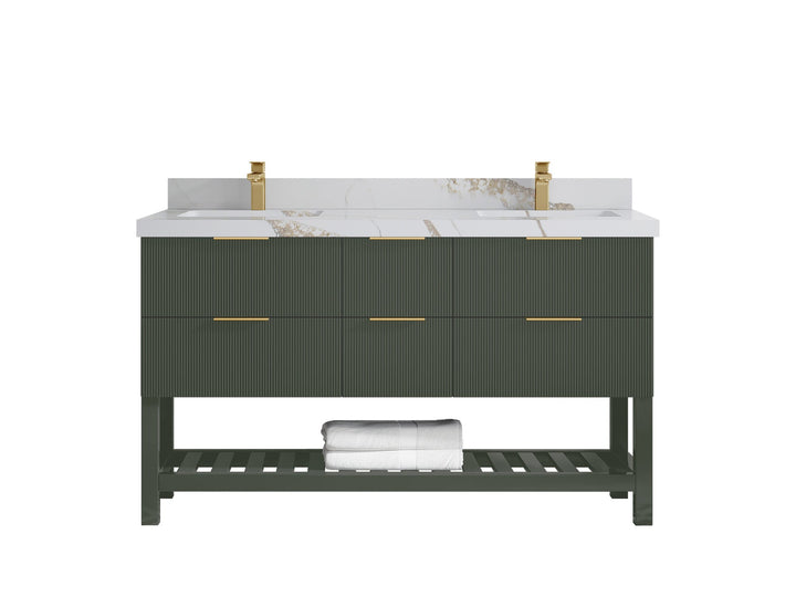 Catalina 60 in W x 22 in D Free Standing Reeded Double Sink Bathroom Vanity - photo 20