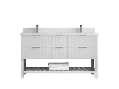 Catalina 60 in W x 22 in D Free Standing Reeded Double Sink Bathroom Vanity - photo 23