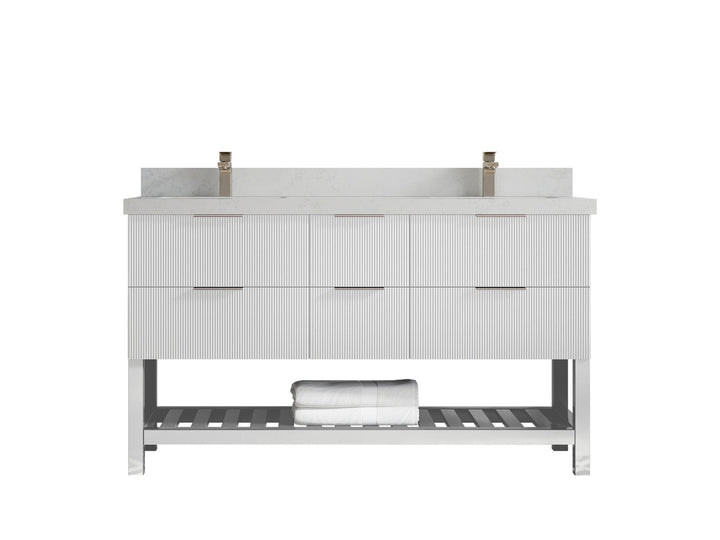 Catalina 60 in W x 22 in D Free Standing Reeded Double Sink Bathroom Vanity - photo 21