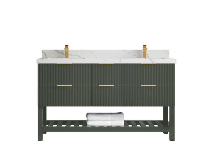 Catalina 60 in W x 22 in D Free Standing Reeded Double Sink Bathroom Vanity - photo 22